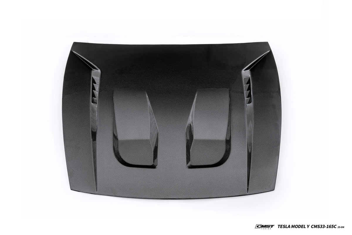 CMST - TESLA MODEL Y JUNIPER 2025+ CARBON FIBER / FRP V1 HOOD BONNET - Aero Carbon UK