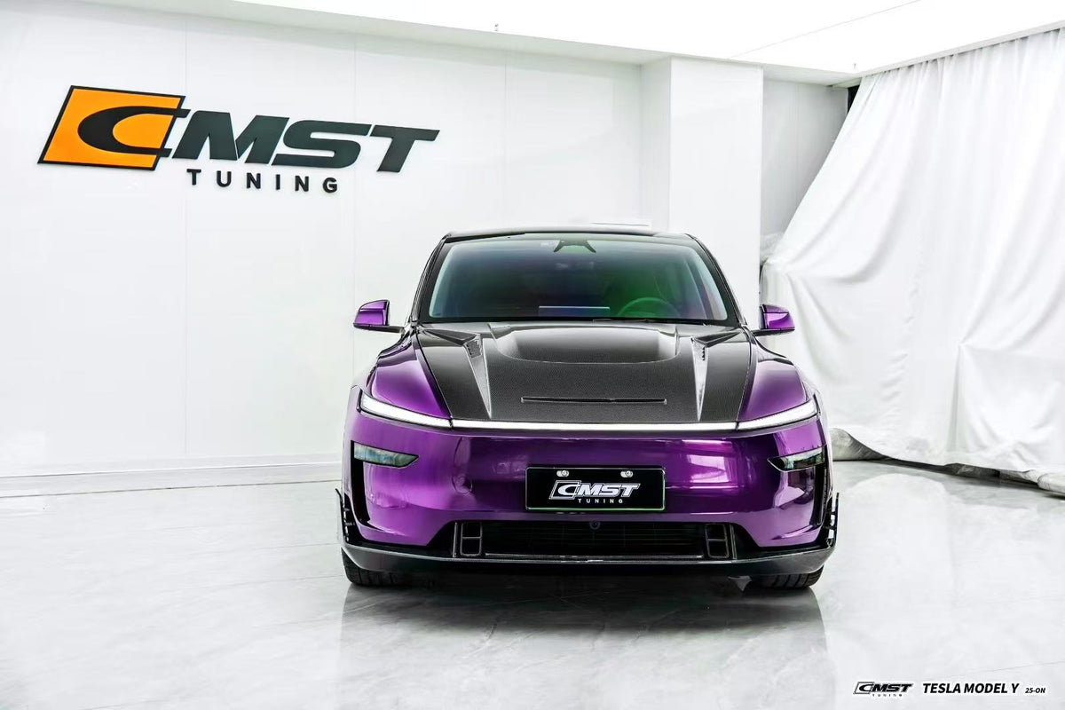 CMST - TESLA MODEL Y JUNIPER 2025+ CARBON FIBER / FRP V2 HOOD BONNET - Aero Carbon UK