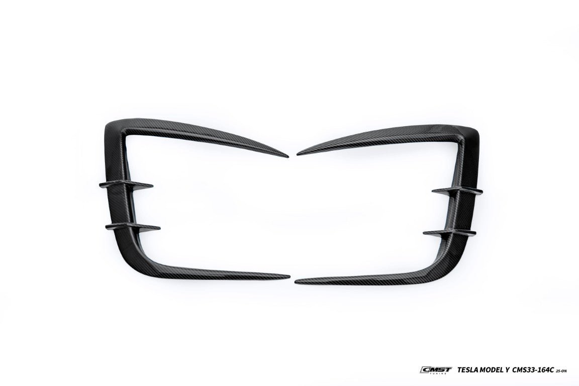 CMST - TESLA MODEL Y JUNIPER 2025+ CARBON FIBER V1 FOG LIGHT TRIM - Aero Carbon UK