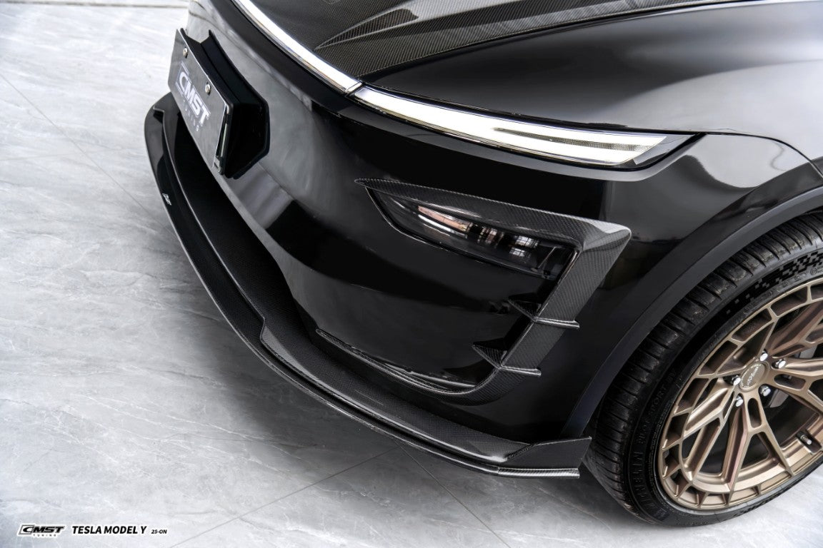 CMST - TESLA MODEL Y JUNIPER 2025+ CARBON FIBER V1 FOG LIGHT TRIM - Aero Carbon UK