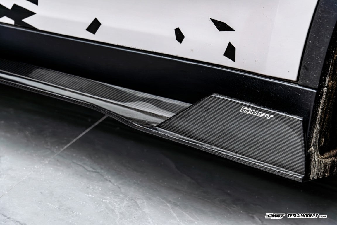 CMST - TESLA MODEL Y JUNIPER 2025+ CARBON FIBER V1 SIDE SKIRTS - Aero Carbon UK