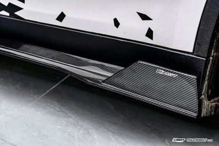 CMST - TESLA MODEL Y JUNIPER 2025+ CARBON FIBER V1 SIDE SKIRTS - Aero Carbon UK