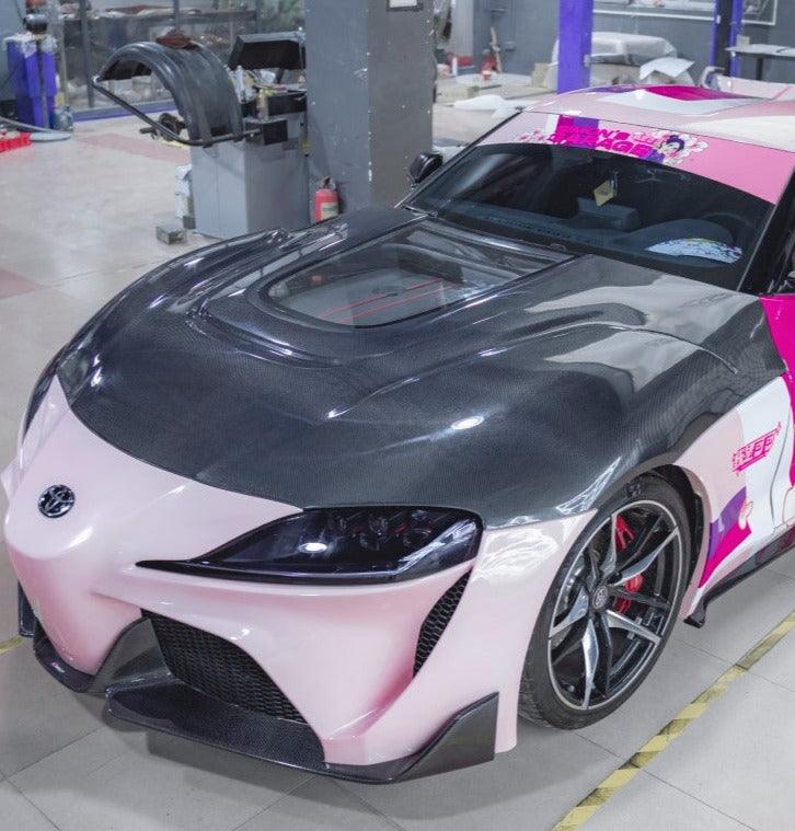 CMST - TOYOTA GR SUPRA A90 A91 FT1 CONVERSION CARBON FIBRE HOOD BONNET - Aero Carbon UK