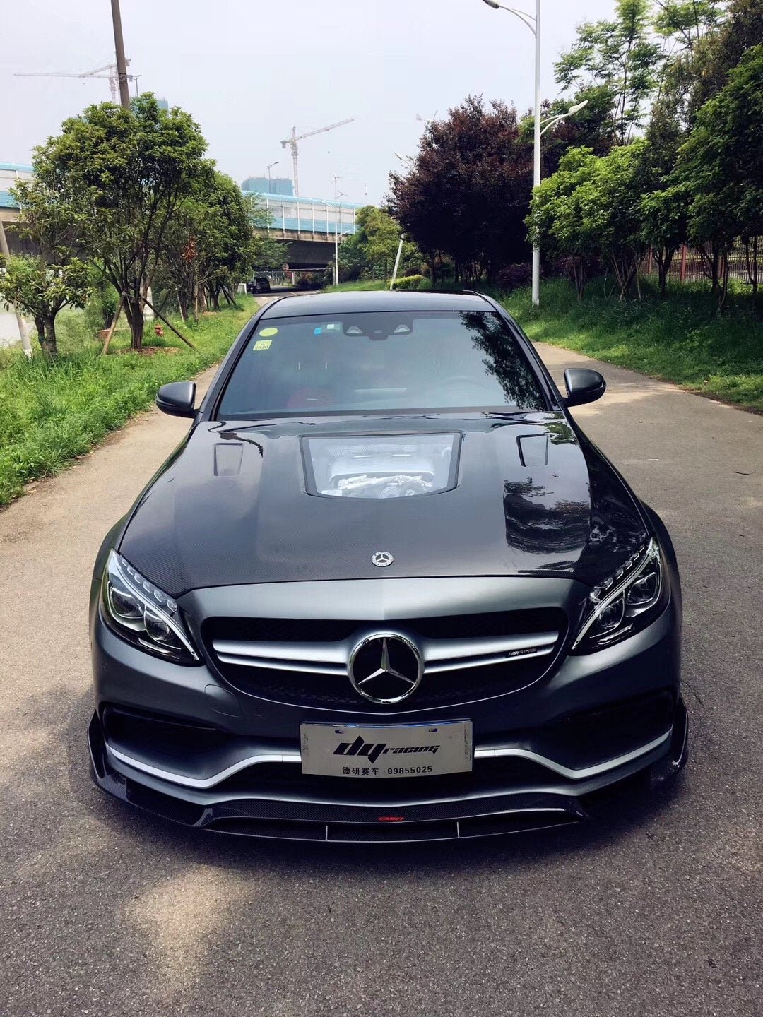 CMST Tuning Carbon Tempered Glass Transparent Hood For Mercedes Benz 2015-2020 AMG C63 Sedan Coupe 2 Door 4 Door - Aero Carbon UK