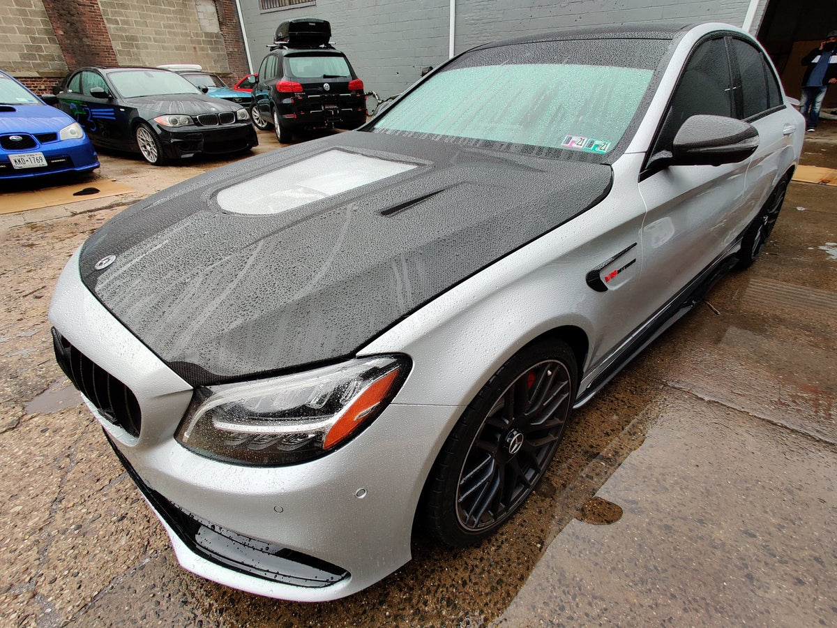 CMST Tuning Carbon Tempered Glass Transparent Hood For Mercedes Benz 2015-2020 AMG C63 Sedan Coupe 2 Door 4 Door - Aero Carbon UK