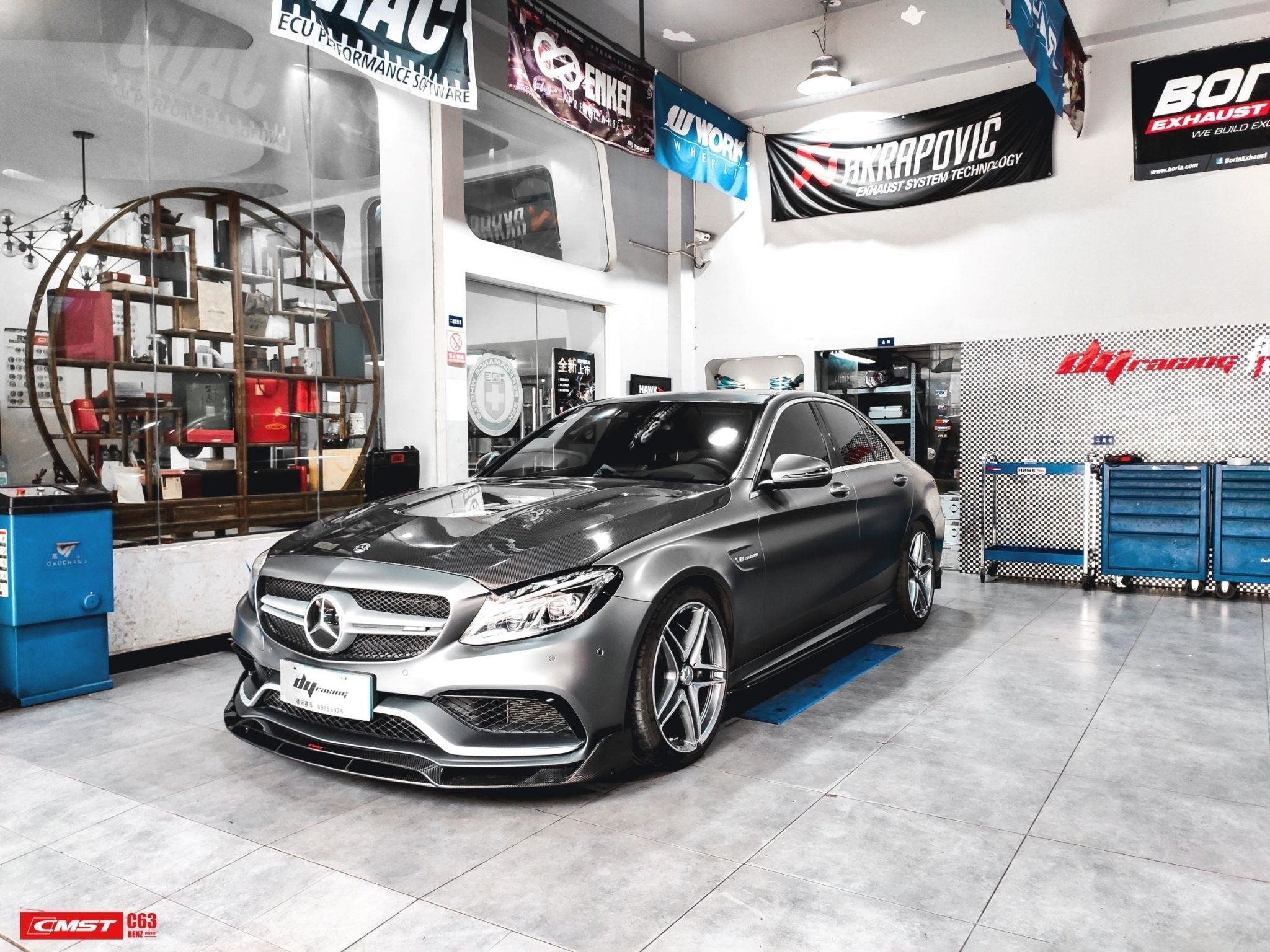 CMST Tuning Carbon Tempered Glass Transparent Hood For Mercedes Benz 2015-2020 AMG C63 Sedan Coupe 2 Door 4 Door - Aero Carbon UK