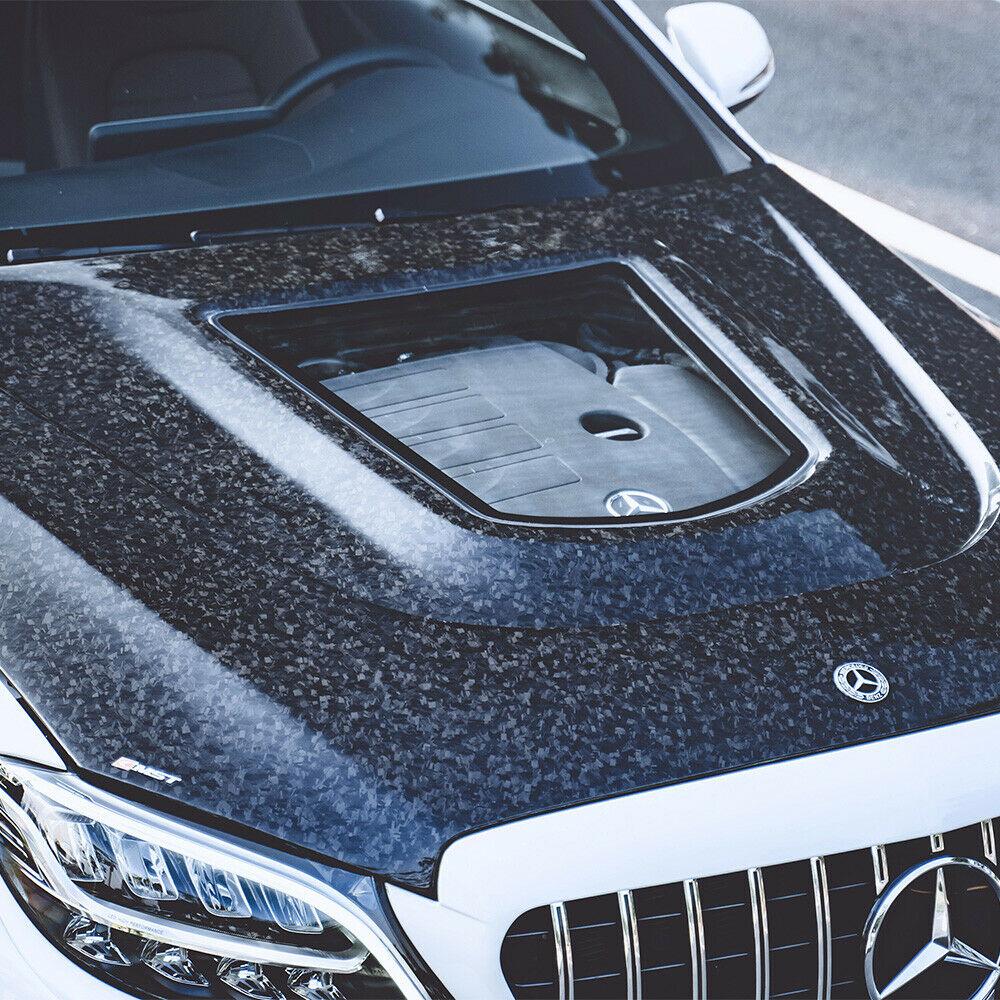 CMST Tuning Carbon Tempered Glass Transparent Hood For Mercedes Benz 2015-2020 W205 C300 C43 2 Door 4 Door Ver.2 - Aero Carbon UK