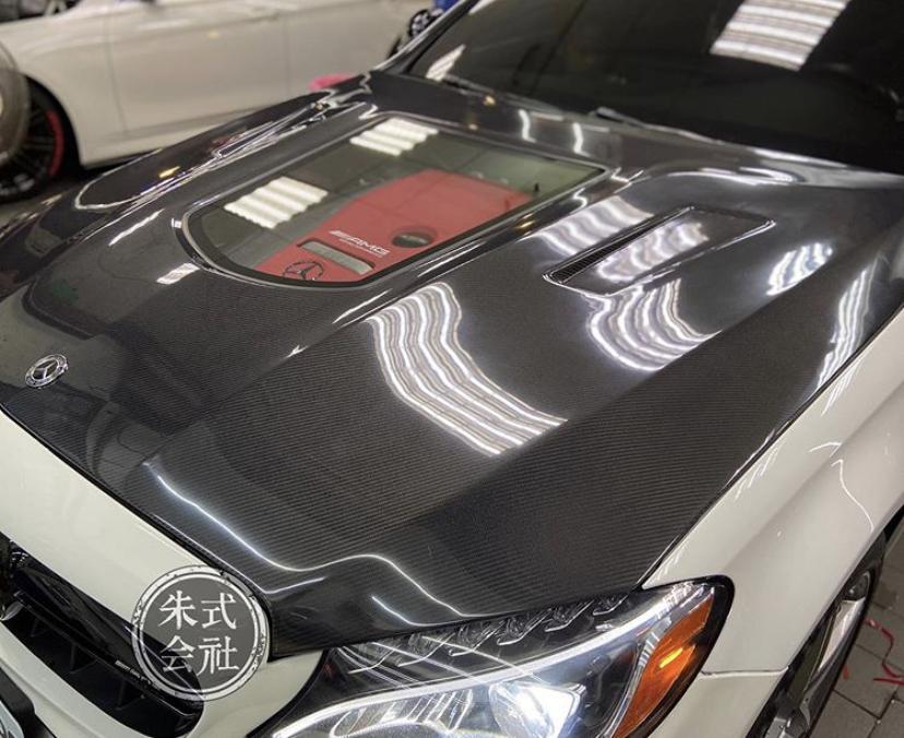 CMST Tuning Carbon Tempered Glass Transparent Hood For Mercedes Benz 2015-2020 W205 C300 C43 Sedan Coupe 2 Door 4 Door Ver.1 - Aero Carbon UK