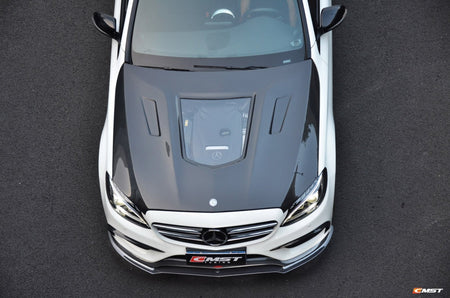 CMST Tuning Carbon Tempered Glass Transparent Hood For Mercedes Benz 2015-2020 W205 C300 C43 Sedan Coupe 2 Door 4 Door Ver.1 - Aero Carbon UK