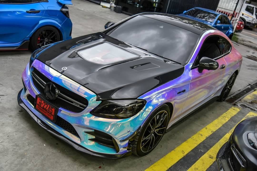 CMST Tuning Carbon Tempered Glass Transparent Hood For Mercedes Benz 2015-2020 W205 C300 C43 Sedan Coupe 2 Door 4 Door Ver.1 - Aero Carbon UK