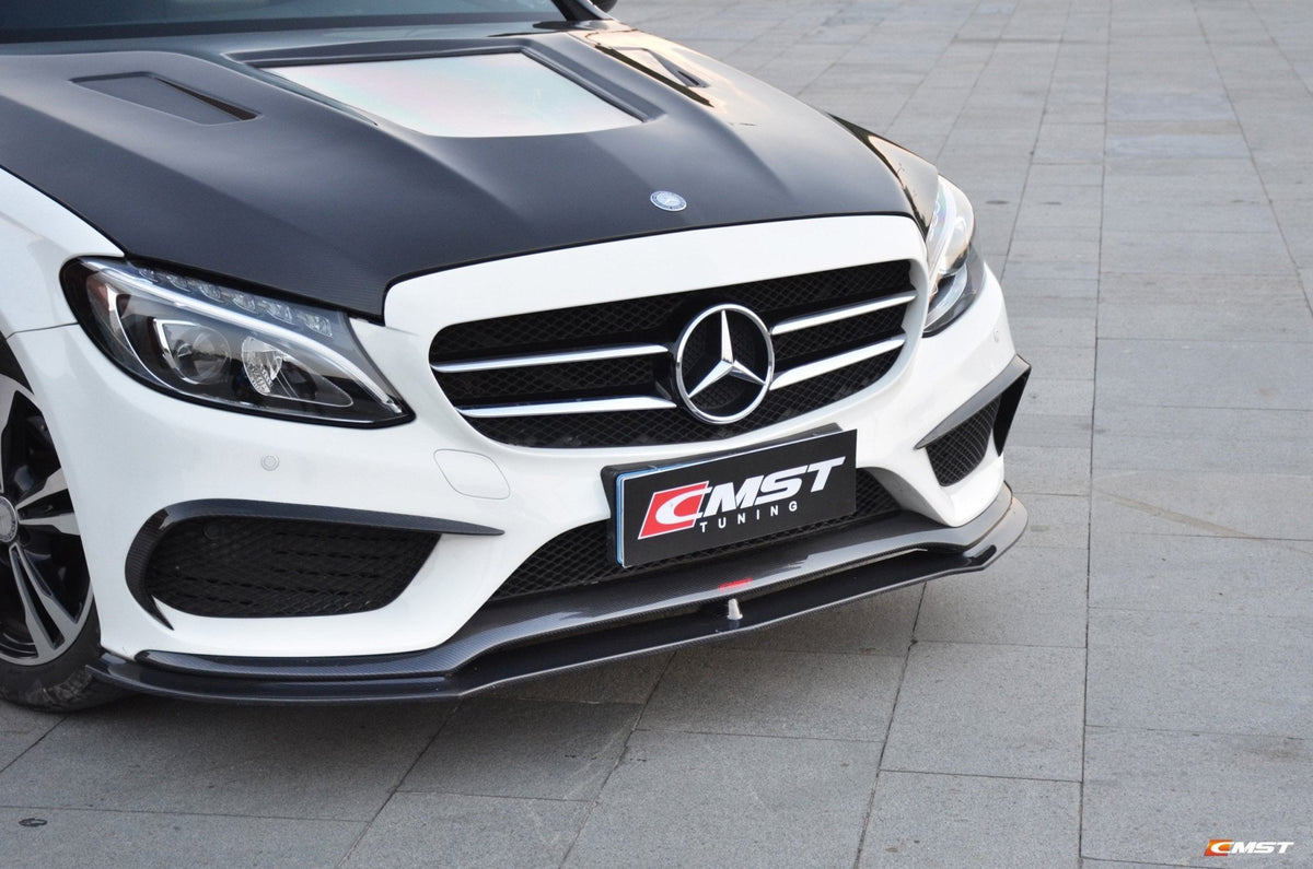 CMST Tuning Carbon Tempered Glass Transparent Hood For Mercedes Benz 2015-2020 W205 C300 C43 Sedan Coupe 2 Door 4 Door Ver.1 - Aero Carbon UK