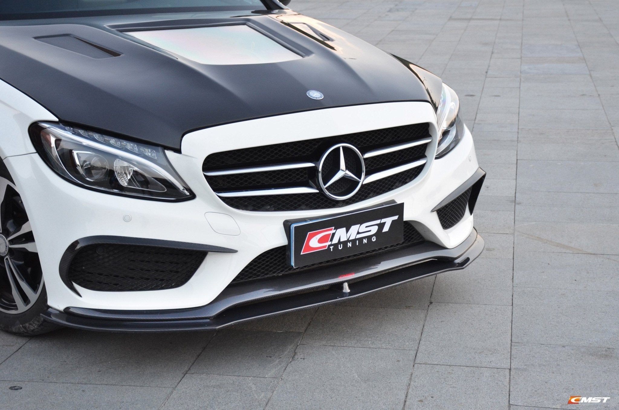 CMST Tuning Carbon Tempered Glass Transparent Hood For Mercedes Benz 2015-2020 W205 C300 C43 Sedan Coupe 2 Door 4 Door Ver.1 - Aero Carbon UK