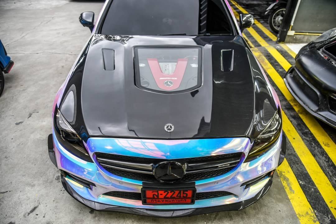 CMST Tuning Carbon Tempered Glass Transparent Hood For Mercedes Benz 2015-2020 W205 C300 C43 Sedan Coupe 2 Door 4 Door Ver.1 - Aero Carbon UK