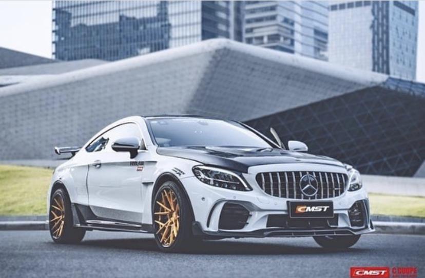 CMST Tuning Front Bumper for Mercedes-Benz C43 C300 2015-2021 Coupe Sedan PP Polyurethane - Aero Carbon UK