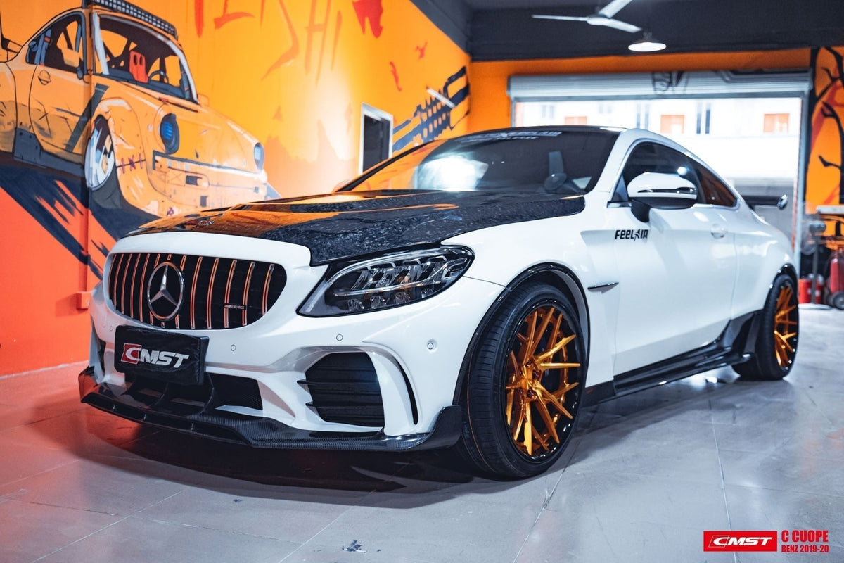 CMST Tuning Front Bumper for Mercedes-Benz C43 C300 2015-2021 Coupe Sedan PP Polyurethane - Aero Carbon UK