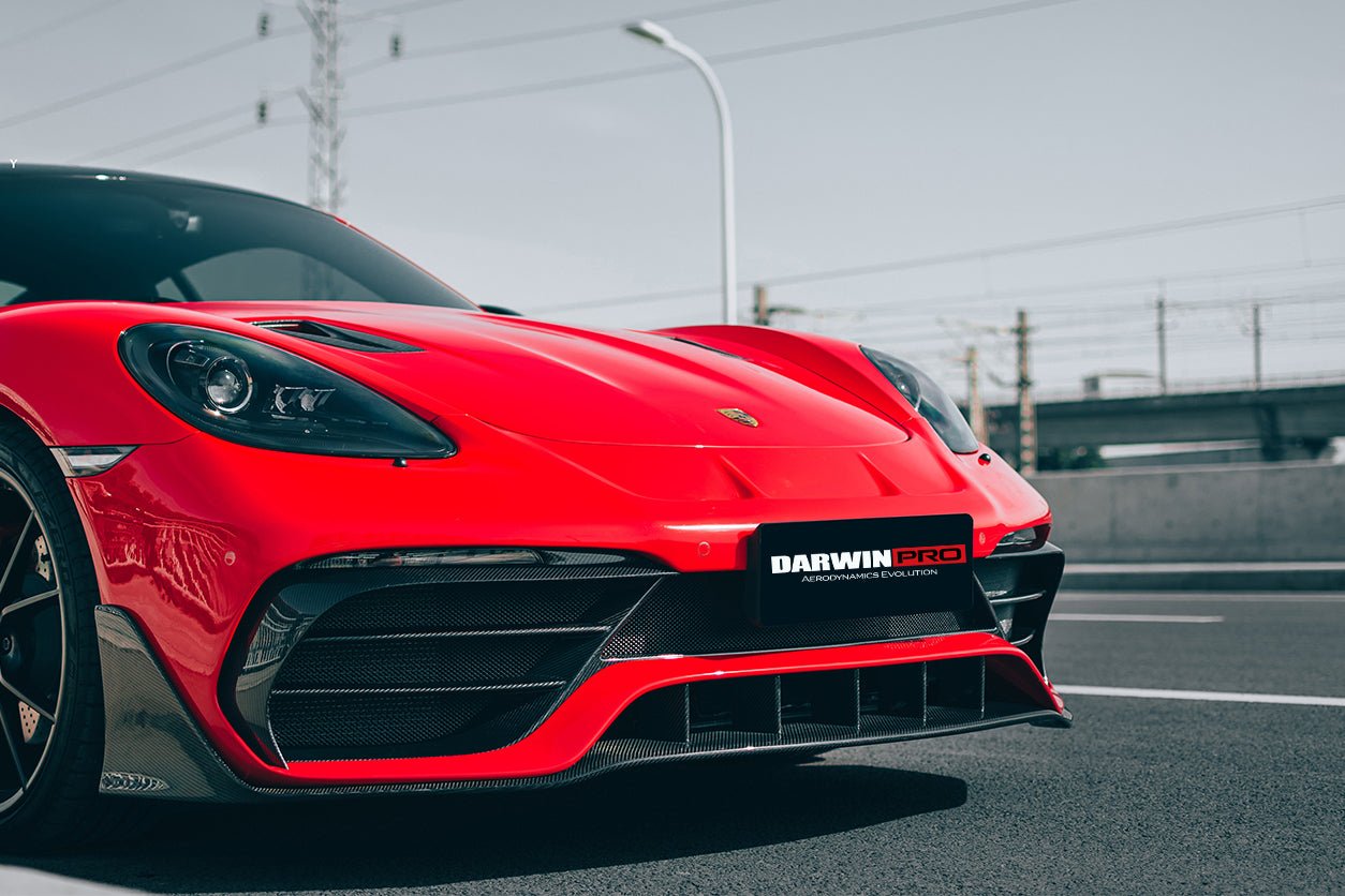 DarwinPRO 2016-2020 Porsche 718 Cayman & Boxster Stuttmate Part Carbon Fiber Front Bumper - Aero Carbon UK