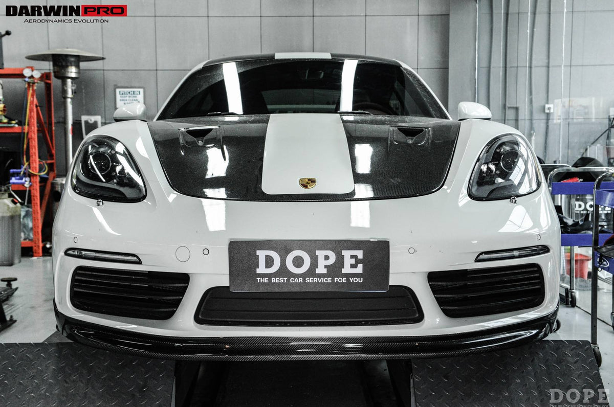 DarwinPRO 2016-2024 Porsche 718 Cayman & Boxster BKSS Style Carbon Fiber Front Lip - Aero Carbon UK