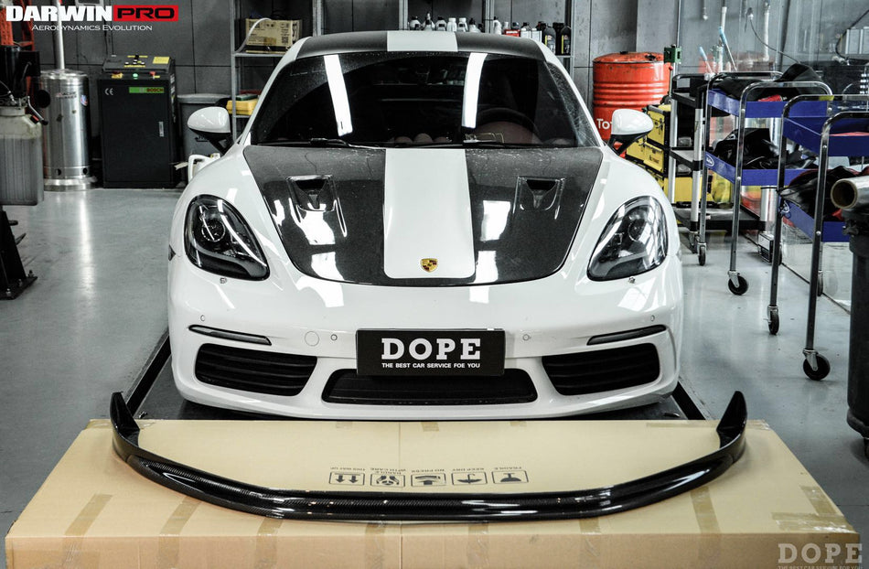 DarwinPRO 2016-2024 Porsche 718 Cayman & Boxster BKSS Style Carbon Fiber Front Lip - Aero Carbon UK