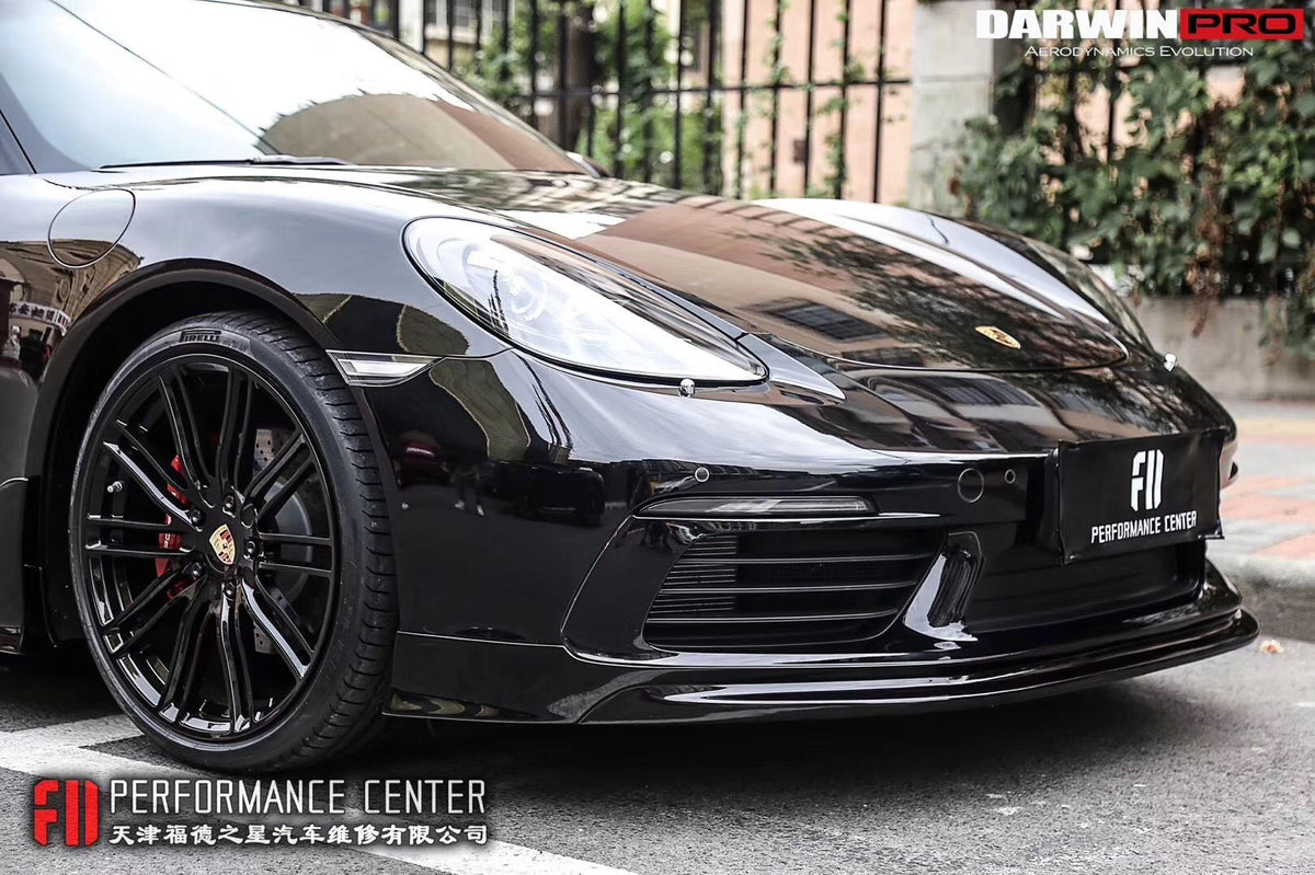 DarwinPRO 2016-2024 Porsche 718 Cayman & Boxster BKSS Style Carbon Fiber Front Lip - Aero Carbon UK