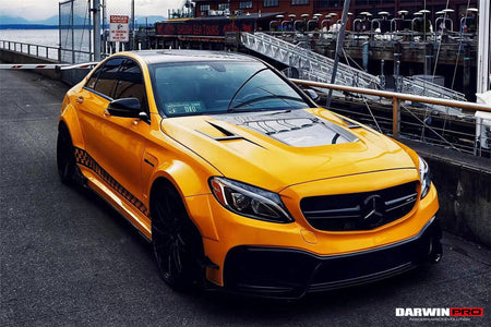 DARWINPRO - MERCEDES BENZ W205 C63 & C6S AMG COUPE 2015 - 2021 PARTIAL CARBON FIBER HOOD BONNET - Aero Carbon UK