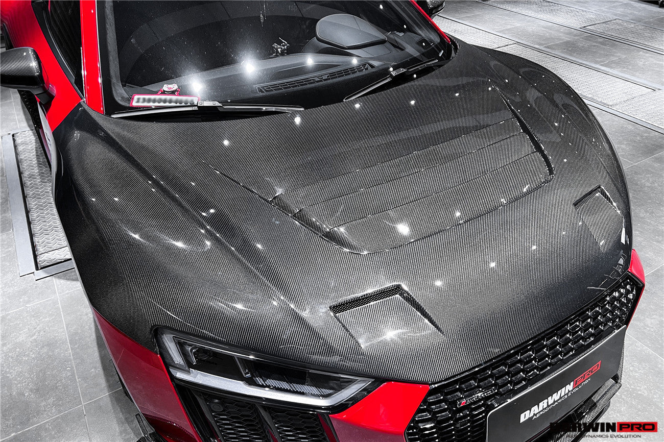 DARWINPRO - AUDI R8 COUPE / SPYDER 2016 - 18 IMP PERFORMANCE CARBON FIBRE HOOD BONNET - Aero Carbon UK