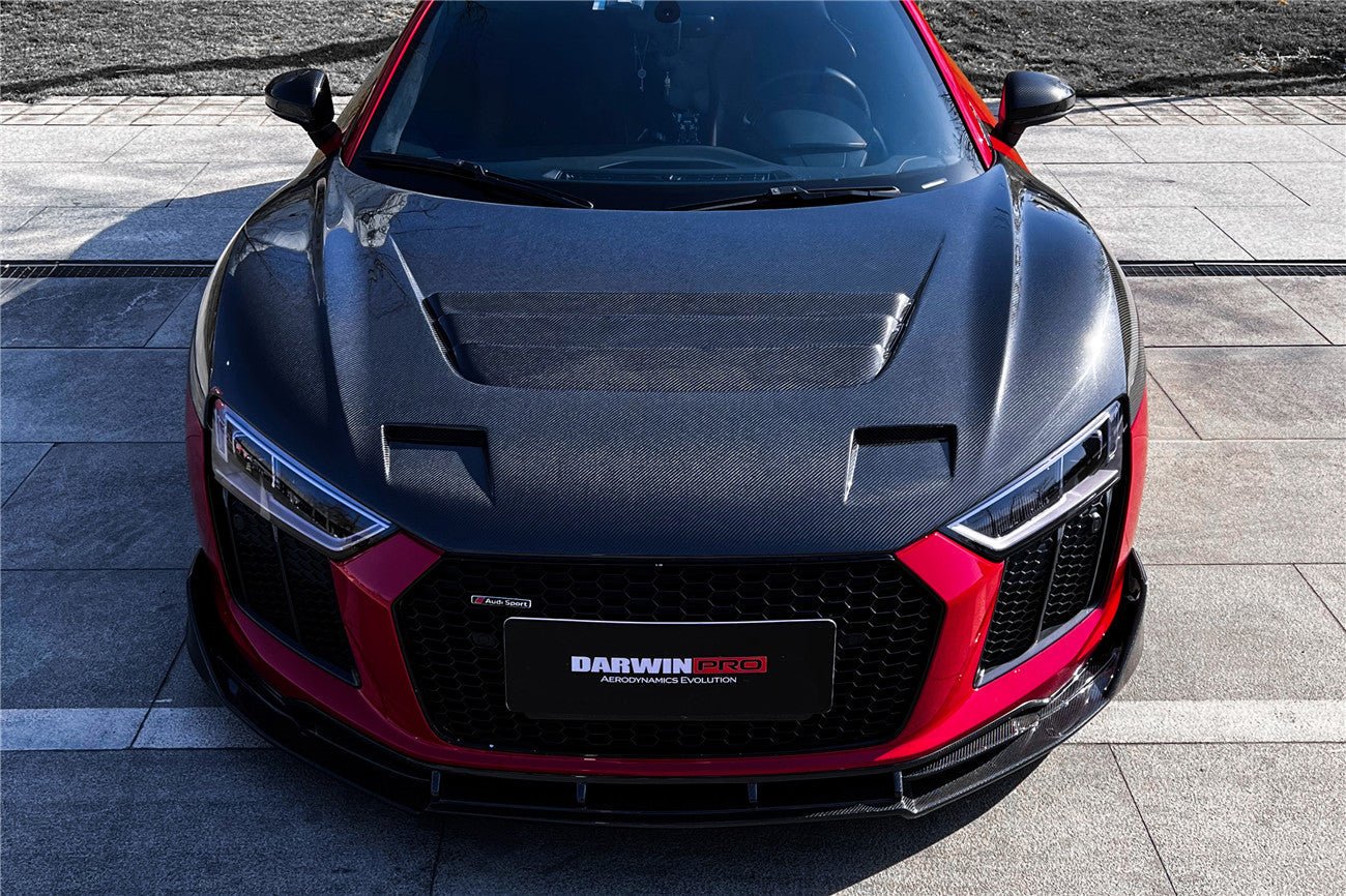 DARWINPRO - AUDI R8 COUPE / SPYDER 2016 - 18 IMP PERFORMANCE CARBON FIBRE HOOD BONNET - Aero Carbon UK