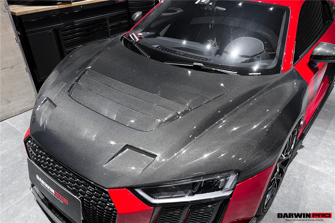 DARWINPRO - AUDI R8 COUPE / SPYDER 2016 - 18 IMP PERFORMANCE CARBON FIBRE HOOD BONNET - Aero Carbon UK