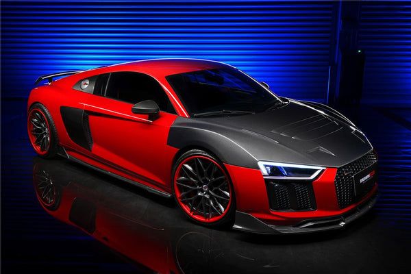 DARWINPRO - AUDI R8 COUPE / SPYDER 2016-18 IMP PERFORMANCE CARBON FIBRE SIDE SKIRTS UNDER BOARD