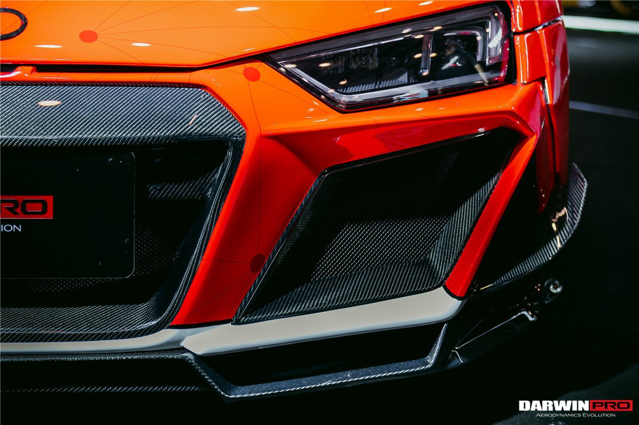 DARWINPRO - AUDI R8 COUPE / SPYDER 2016 - 18 IMPII PART CARBON FIBRE FRONT BUMPER - Aero Carbon UK