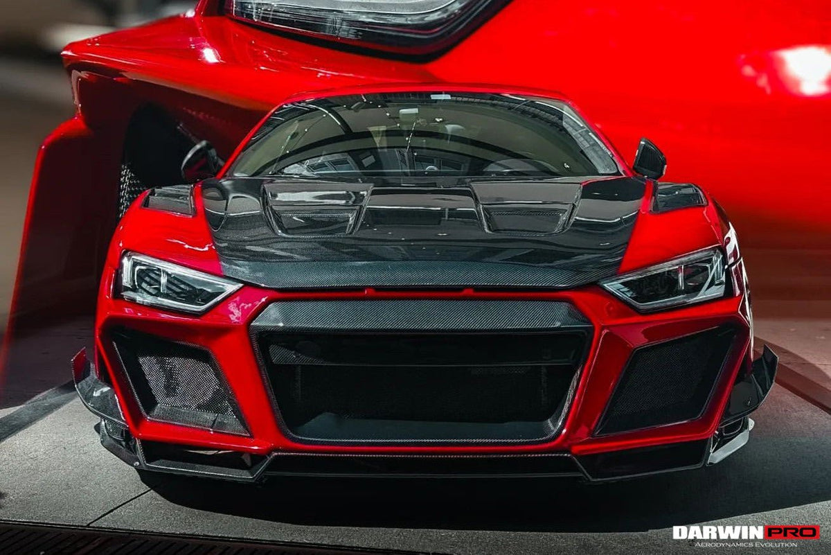 DARWINPRO - AUDI R8 COUPE / SPYDER 2016 - 18 IMPII PART CARBON FIBRE FRONT BUMPER - Aero Carbon UK