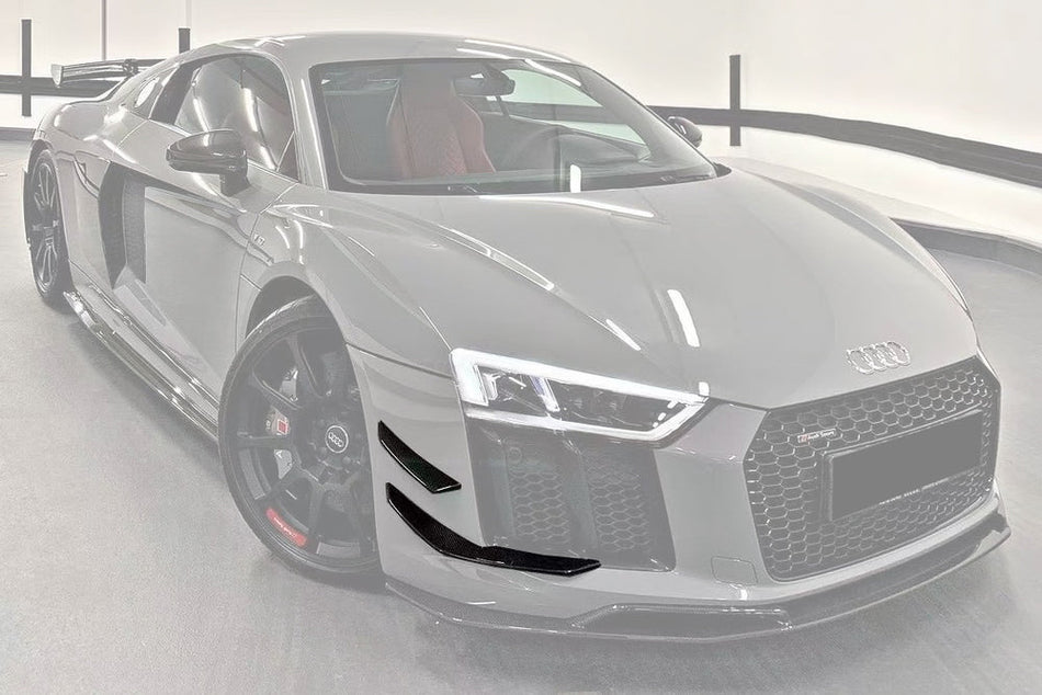 DARWINPRO - AUDI R8 COUPE / SPYDER 2016-18 PERFORMANCE PARTS STYLE DRY CARBON FIBRE FRONT CANARDS - Aero Carbon UK