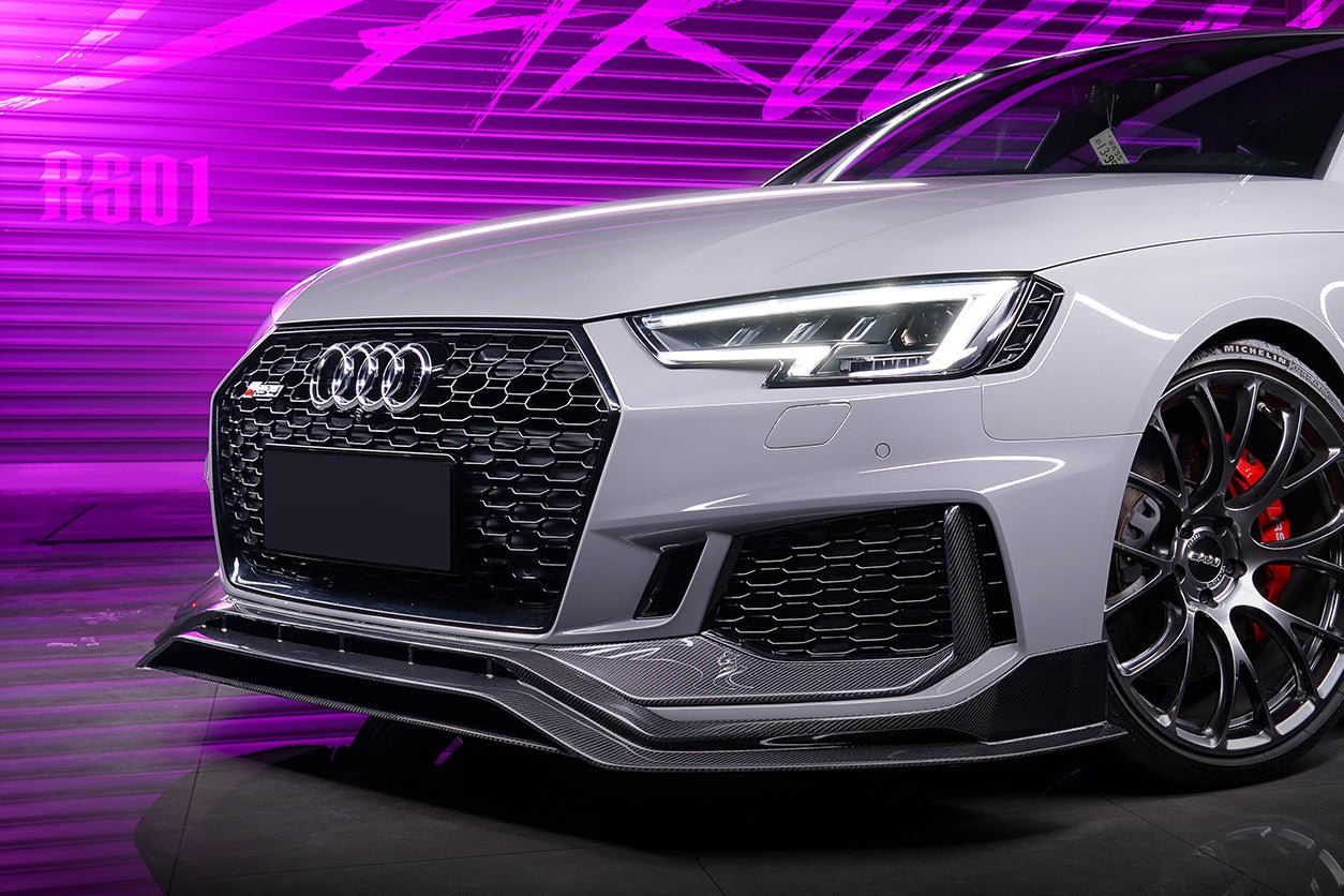 DARWINPRO - AUDI RS4 B9 2017 - 2019 CARBON FIBRE BKSS STYLE FRONT LIP - Aero Carbon UK