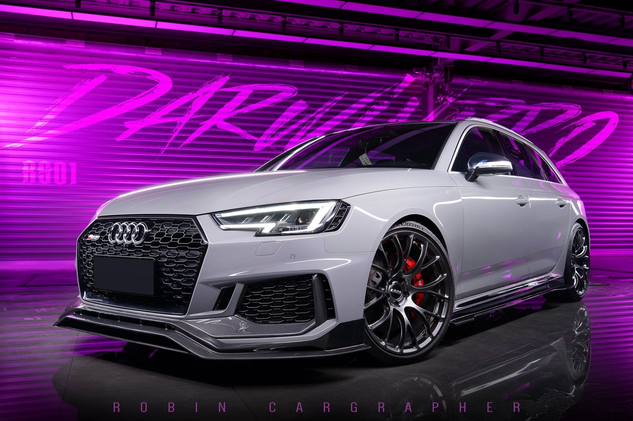 DARWINPRO - AUDI RS4 B9 2017 - 2019 CARBON FIBRE BKSS STYLE FRONT LIP - Aero Carbon UK