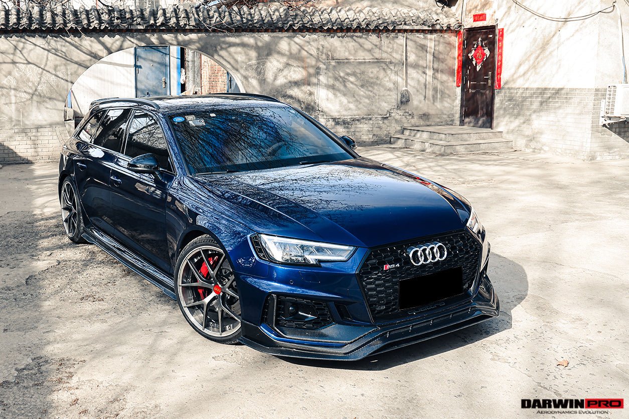 DARWINPRO - AUDI RS4 B9 2017 - 2019 CARBON FIBRE BKSS STYLE FRONT LIP - Aero Carbon UK