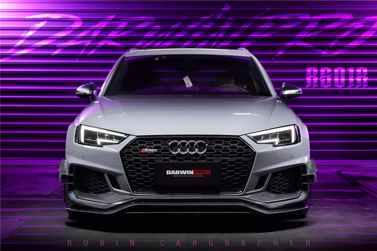 DARWINPRO - AUDI RS4 B9 2017 - 2019 CARBON FIBRE FRONT CANARDS - Aero Carbon UK