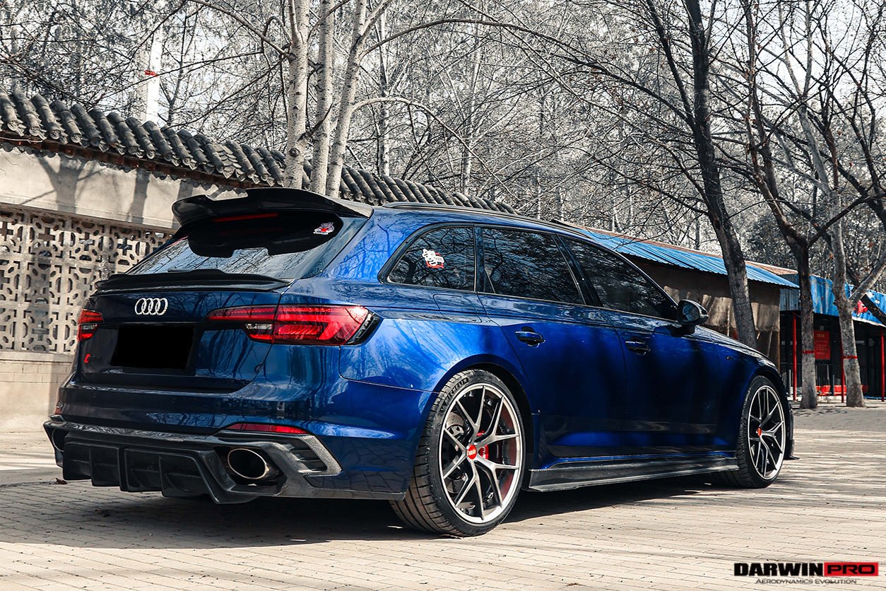 DARWINPRO - AUDI RS4 B9 B9.5 2017 - 2024 CARBON FIBRE BKSS LED REAR DIFFUSER AND REAR SIDE SKIRTS - Aero Carbon UK