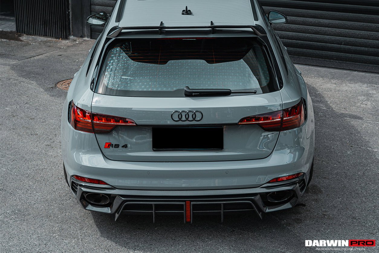 DARWINPRO - AUDI RS4 B9 B9.5 2017 - 2024 CARBON FIBRE BKSS LED REAR DIFFUSER AND REAR SIDE SKIRTS - Aero Carbon UK