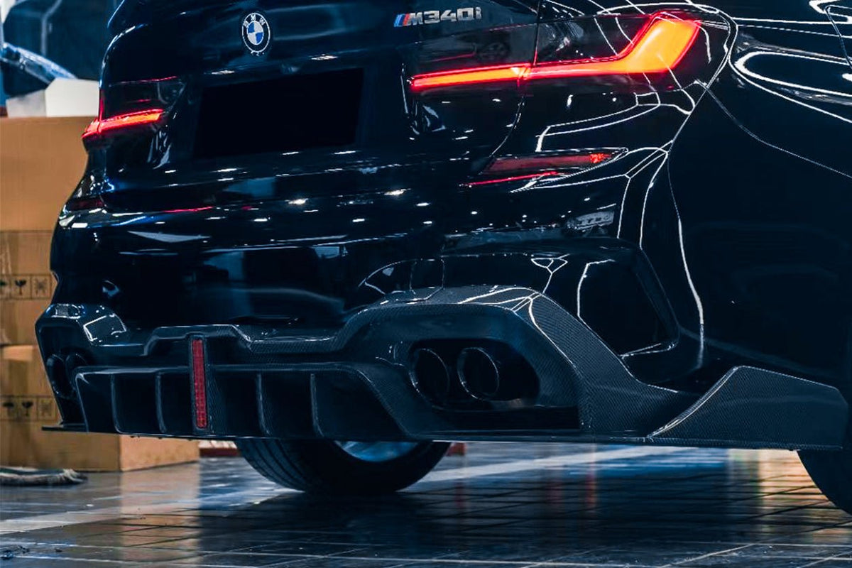 DARWINPRO - BMW 3 SERIES G20 2019-2022 BKSS STYLE CARBON FIBRE REAR DIFFUSER (QUAD EXHAUST) - Aero Carbon UK