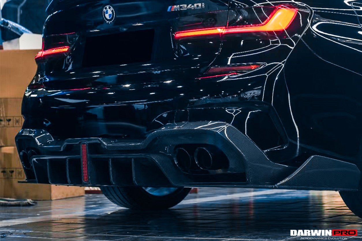 DARWINPRO - BMW 3 SERIES G20 2019-2022 BKSS STYLE CARBON FIBRE REAR DIFFUSER (QUAD EXHAUST) - Aero Carbon UK