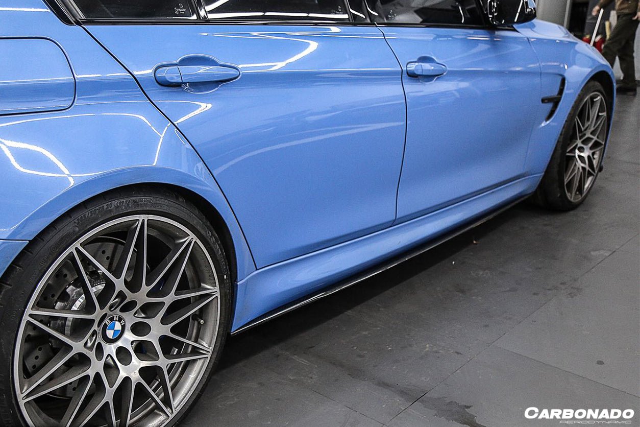 DARWINPRO - BMW M3 F80 / M4 F82 2014-2020 MP STYLE CARBON FIBRE SIDE SKIRTS UNDER BOARD - Aero Carbon UK