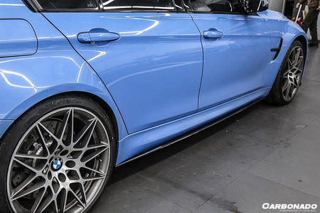 DARWINPRO - BMW M3 F80 / M4 F82 2014-2020 MP STYLE CARBON FIBRE SIDE SKIRTS UNDER BOARD - Aero Carbon UK