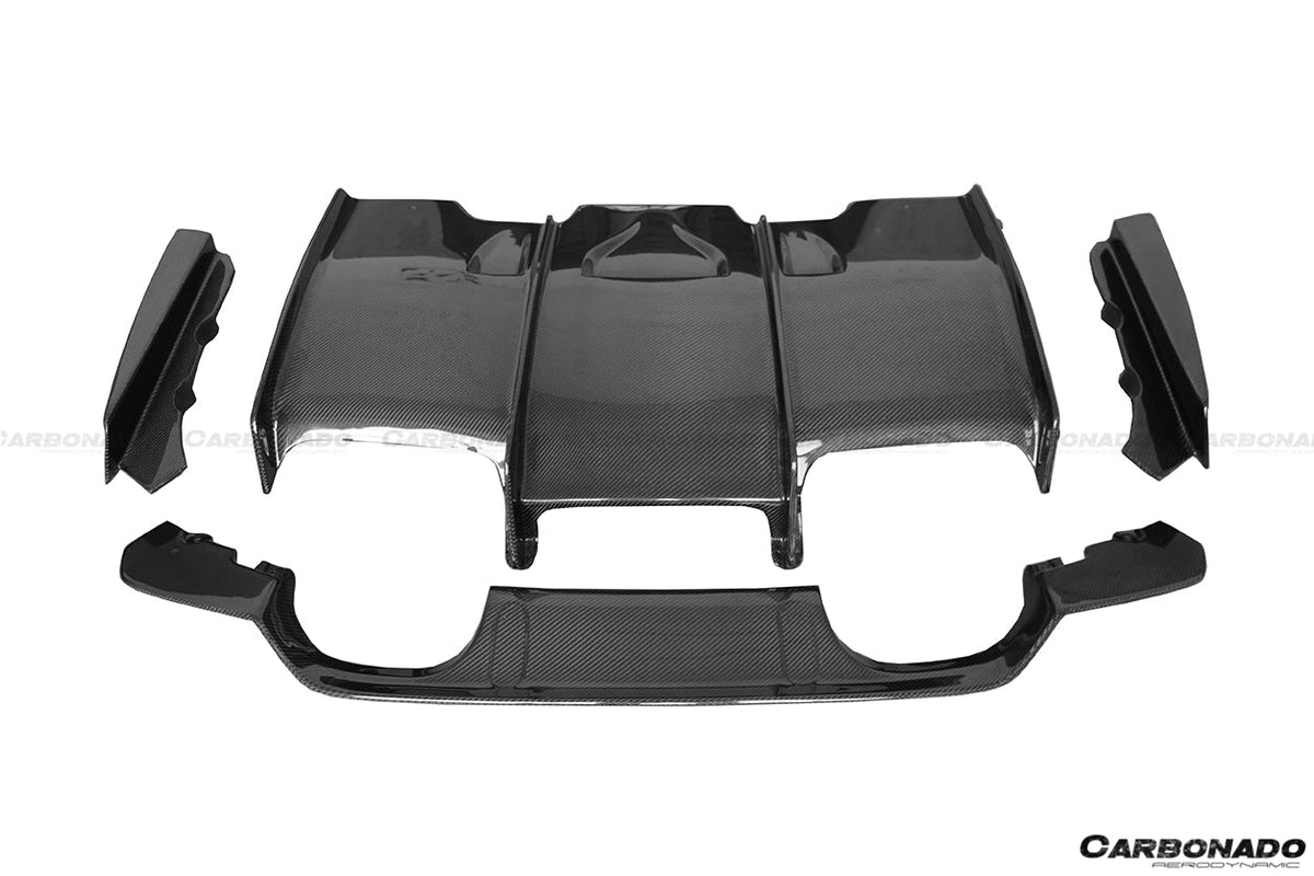 DARWINPRO - BMW M3 F80 / M4 F82 2014-2020 SM STYLE CARBON FIBRE REAR DIFFUSER AND LIP - Aero Carbon UK
