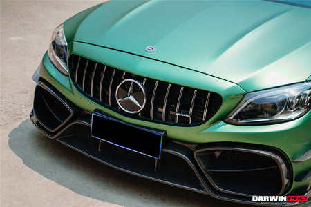 DARWINPRO - MERCEDES BENZ W205 C63 & C6S AMG COUPE 2015 - 2021 PARTIAL CARBON FIBER FRONT BUMPER WITH CANARDS - Aero Carbon UK
