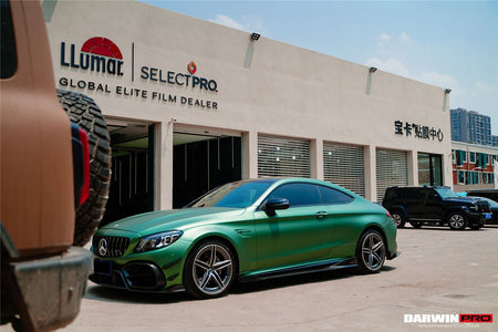 DARWINPRO - MERCEDES BENZ W205 C63 & C6S AMG COUPE 2015 - 2021 PARTIAL CARBON FIBER FRONT BUMPER WITH CANARDS - Aero Carbon UK