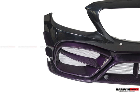 DARWINPRO - MERCEDES BENZ W205 C63 & C6S AMG COUPE 2015 - 2021 PARTIAL CARBON FIBER FRONT BUMPER WITH CANARDS - Aero Carbon UK