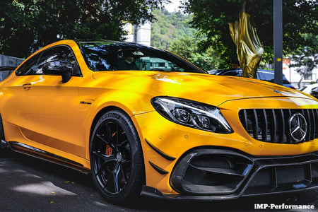 DARWINPRO - MERCEDES BENZ W205 C63 & C6S AMG COUPE 2015 - 2021 PARTIAL CARBON FIBER FRONT BUMPER WITH CANARDS - Aero Carbon UK