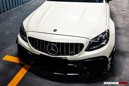 DARWINPRO - MERCEDES BENZ W205 C63 & C6S AMG COUPE 2015 - 2021 PARTIAL CARBON FIBER FRONT BUMPER WITH CANARDS - Aero Carbon UK