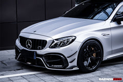 DARWINPRO - MERCEDES BENZ W205 C63 & C6S AMG COUPE 2015 - 2021 PARTIAL CARBON FIBER FRONT BUMPER WITH CANARDS - Aero Carbon UK