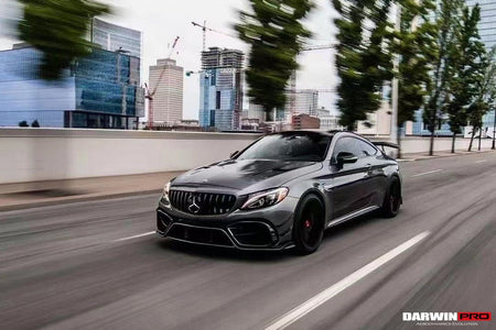 DARWINPRO - MERCEDES BENZ W205 C63 & C6S AMG COUPE 2015 - 2021 PARTIAL CARBON FIBER FRONT BUMPER WITH CANARDS - Aero Carbon UK