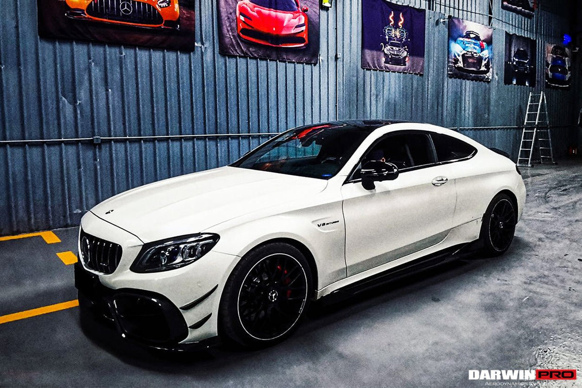DARWINPRO - MERCEDES BENZ W205 C63 & C6S AMG COUPE 2015 - 2021 PARTIAL CARBON FIBER FRONT BUMPER WITH CANARDS - Aero Carbon UK